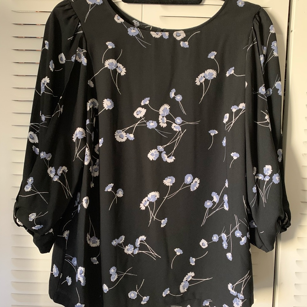 Black floral LC Lauren Conrad blouse
